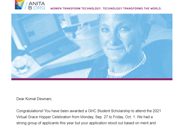 Grace Hopper Scholarship